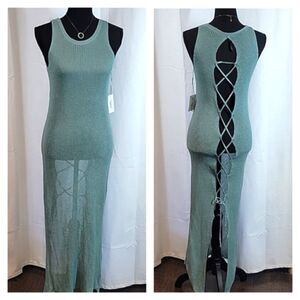 Sexy Knit Tie-up Open Back Cover-up Dress
